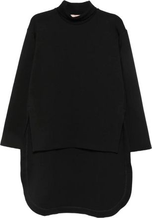 Plan C Cotton Crewneck Sweater - Dames - Lange truien - Zwart - S - Katoen - Truien & Vesten