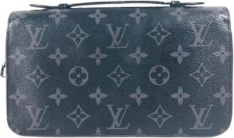 Louis Vuitton Pre-owned Clutches, male, Black, Size: ONE SIZE Pre-owned Monogram Eclipse Long Wallet (Bi-fold)