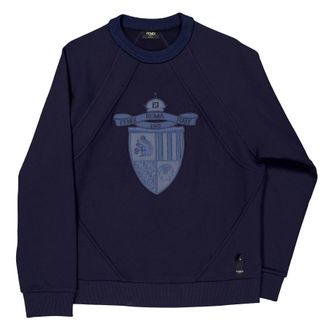Fendi Mens Crest Print Sweatshrt, Size Medium