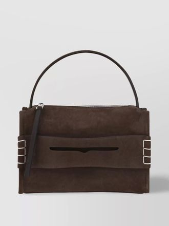 J.W.Anderson loafer suede shoulder bag with metal accents