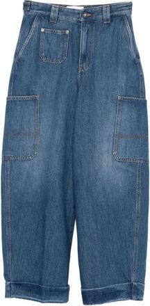 Givenchy Cropped Cocoon Cargo Jeans - Dames - Loose Fit Jeans - Blauw - W27 - Denim - Jeans