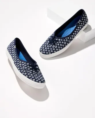 Keds Cotton Eyelet The Mini Sneakers - Navy Blue - 5 1/2 M Talbots