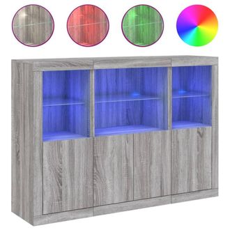 Berkfield Home Sideboards with LED Lights 3 pcs Grey Sonoma Engineered Wood