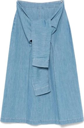 Fabiana Filippi Chique VR1 Kleur Katoenen Rok - Dames - Midirokken - Blauw - S - Katoen - Rokken
