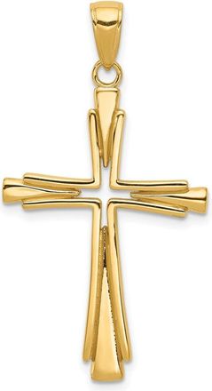Diamond2Deal 10k Yellow Gold Polished Solid Cross Pendant