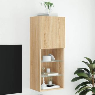 vidaXL Vidaxl - Mueble Para Tv Con Luces Led Roble Sonoma 40,5x30x102 Cm