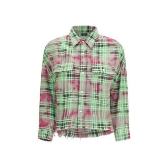 R13 Bicolor Cotton Pattern Womens Shirt