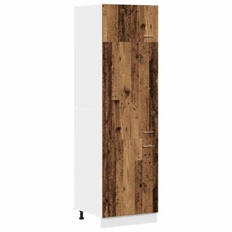 Berkfield Home Refrigerator Cabinet Lyon Old Wood 60x57x207 cm Engineered Wood in Brown | Size: 60 x 57 x 207 cm