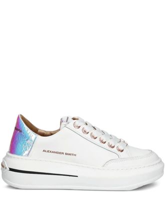 Alexander Smith iridescent-panel platform sneakers - White