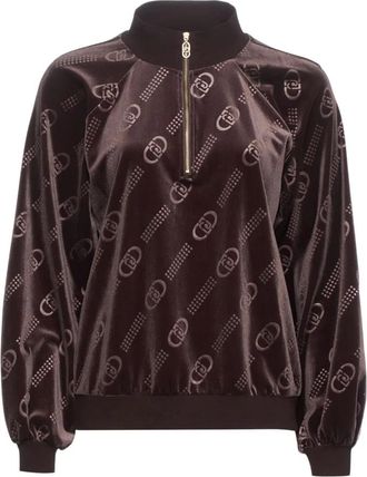Liu Jo Felpa Chiusa - female - Liu Jo - Zip-throughs - Brown - XS - Sweatshirts & Hoodies