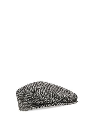 Dolce & Gabbana GH587AFMZAR Flecked Wool Blend Flat Cap - Multicolor