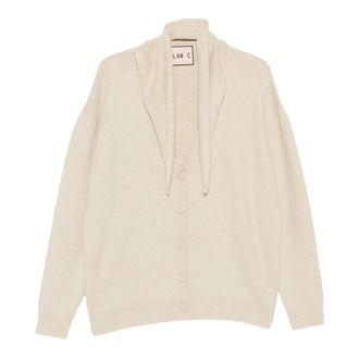 Plan C Plan C - Gebreide Cardigan - Dames - Truien - Beige - Maat: M