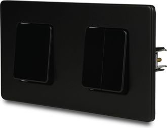 OEM Interruptor De Luz Triple Para Escaleras, Color Negro, Acero Lacado