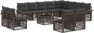 vidaXL Conjunto De Sof&aacute;s De Jard&iacute;n 13 Uds. Gris Y Gris Oscuro Vidaxl