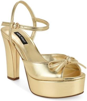 Nine West Nessle Sandal in Gold at Nordstrom, Size 9.5