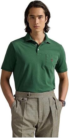 Polo Ralph Lauren Classic Fit Jersey Pocket Polo Shirt Mens T Shirt Washed Forest : 2XL, Cotton