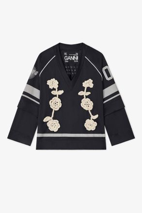 Ganni Black League Long-sleeve - Size XXS/XS