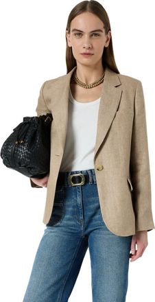 Gerard Darel Taliya Linen Blazer in Sand at Nordstrom, Size 14
