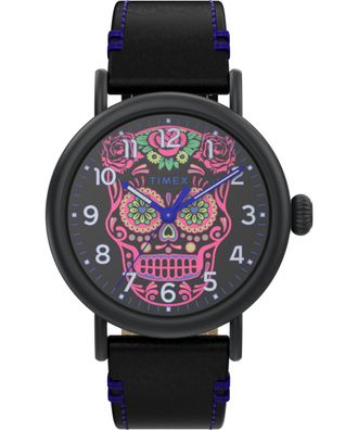 Timex Waterbury Standard Dia De Los Muertos Mens Black Watch TW2V67600 Leather (archived) - One Size