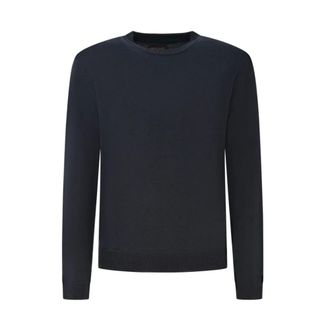 Woolrich Jersey de punto con cuello redondo y te&ntilde;ido en prenda - Knitwear - Hombre - Azul - XL
