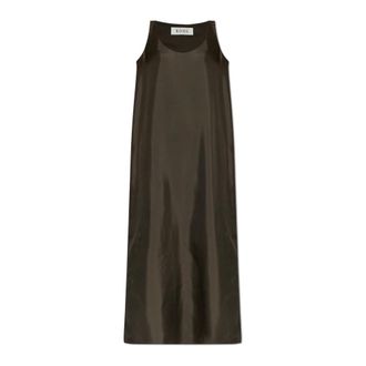R&oacute;he Maxi Dresses, female, Brown, Size: S Silk Scoop Neck Dress