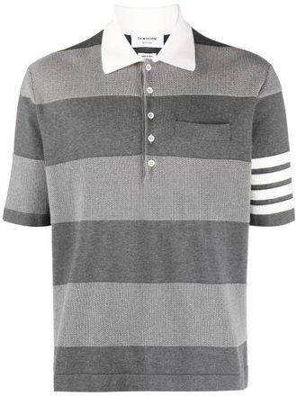 Thom Browne Poloshirt met vier strepen - Grijs