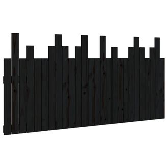 vidaXL Cabecero De Cama De Pared Madera Maciza Pino Negro 166x3x80 Cm Vidaxl