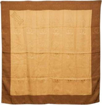 Cartier Pre-owned Scarves, female, Brown, Size: ONE SIZE Pre-owned Silk Scarf