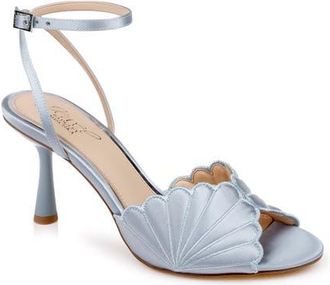 Badgley Mischka Paradise Ankle Strap Sandal in Mist Blue Satin at Nordstrom, Size 7.5