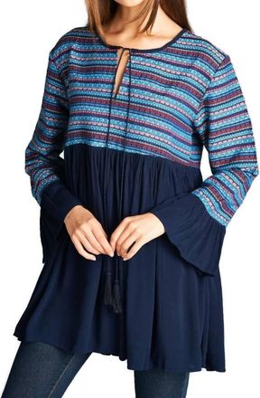 Velzera Tapestry Geometric Dress - Plus In Navy