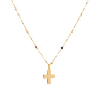 Luxenter ketting in 925 sterling zilver en multicolor toermalijn, afgewerkt in 18 karaat geel goud - Cruz