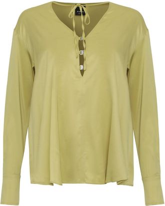Pinko Green V-Neck Top