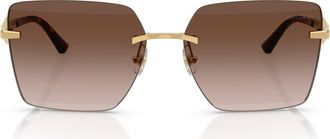 Jimmy Choo London 59mm Gradient Square Sunglasses in Gold/gradient Brown at Nordstrom