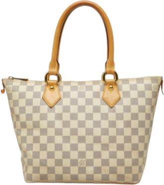 Louis Vuitton White Pvc Leather Handbag Tote Bag (Pre-Owned)