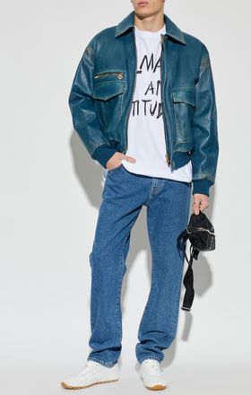 Balmain T-shirt With Printed Logo, Mens, White