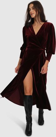Belle & Bloom Current Mood Velvet Wrap Dress