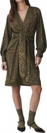 Karmamia Blair Dress In Army Leo Jacquard