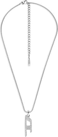 Diesel Collana con pavé di cristalli - Grigio