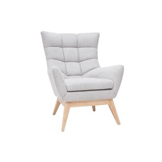 Miliboo Miliboo - Sill&oacute;n N&oacute;rdico Gris Claro Y Madera Brody