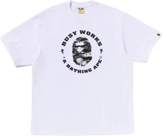 A Bathing Ape Palm Tree Camo Busy Works Sta Relaxed Fit T-Shirt White 1L30-110-319-WHT
