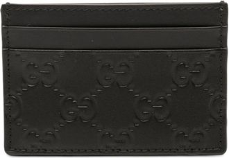 Gucci Pre-owned Wallets, female, Black, Size: ONE SIZE Pre-owned Leather Card Holder
