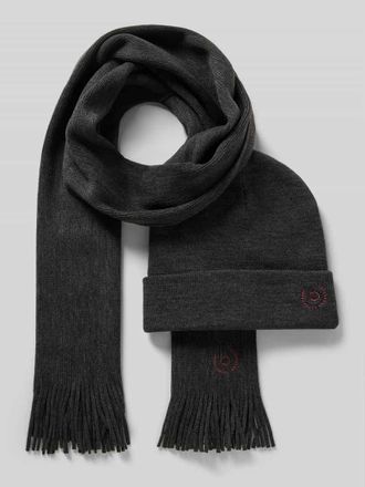 Bugatti Set aus Schal und M&uuml;tze mit Geschenkbox in Graphit, Gr&ouml;&szlig;e 1