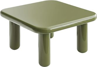 Oviala Mesa de centro cuadrada de 75 cm en MDF lacado en verde oliva