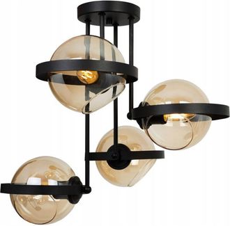 OEM L&aacute;mpara Colgante Moderna De Anillo De Vidrio Color Miel