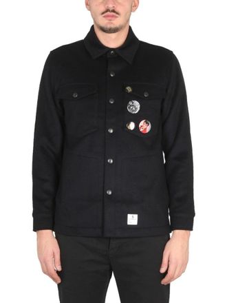 Department Five Structured Black Jacket With Decorative Pins