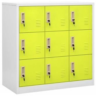 vidaXL Vidaxl - Armadietto a Chiave Grigio Chiaro e Verde 90x45x92,5 cm Acciaio
