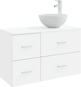 vidaXL Juego De Muebles De Ba&ntilde;o 2 Uds. Blanco Madera De Ingenier&iacute;a Vidaxl
