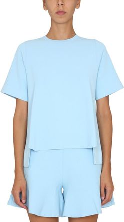 Stella McCartney Blue Solid Crew Neck T-Shirt