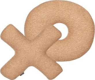 Beliani Beliani - Conjunto De 2 Cojines Afelpado Letras Xo Tela Almohadas Textil Decoraci&oacute;n Marr&oacute;n Claro Hesperis