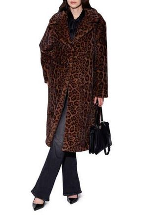 Walter Baker Pacey Faux Fur Midi Coat in Jaguar at Nordstrom Rack, Size Small